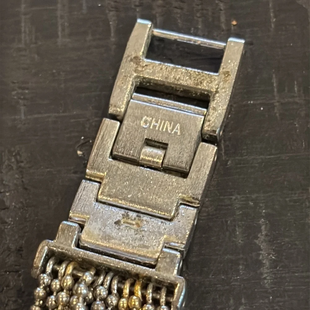 Chico’s Two Tone Fashion Chain Women's Silver Watch with Gold Accents